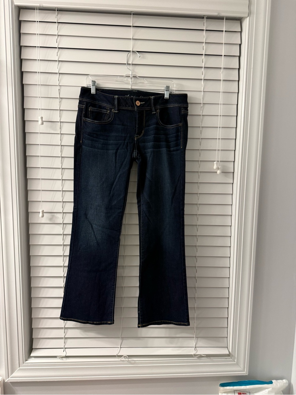 American Eagle Outfitters Dark Indigo Flare Jeans size 12 short